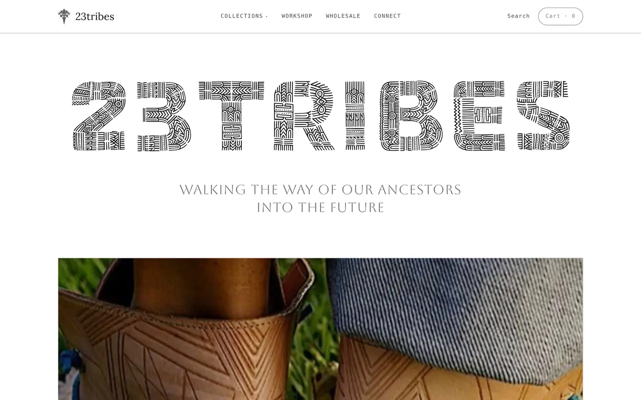 23Tribes home page on a desktop screen